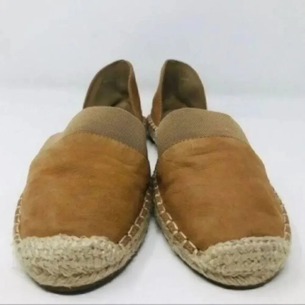 Eileen Fisher womans espadrille slide on 7 BoxP Brown suede flats Bohemian